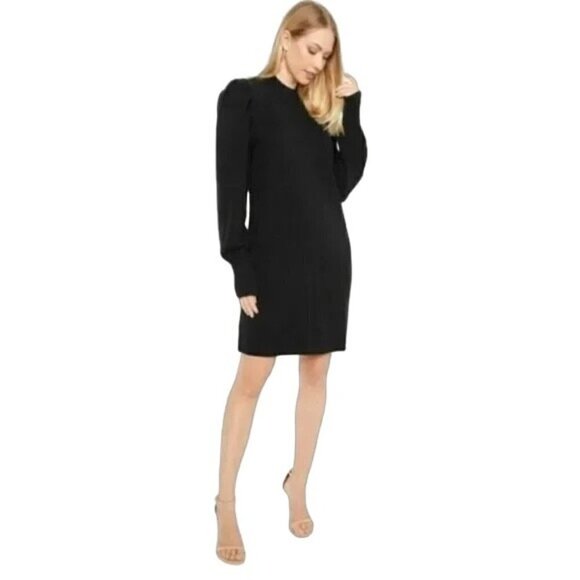 New Wayf X Influencer San Francisco Puff Sleeve Sweater Dress Medium Camel - Picture 1 of 10